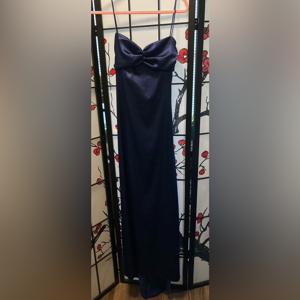 Vintage Blue Dress with Criss Cross Open Back